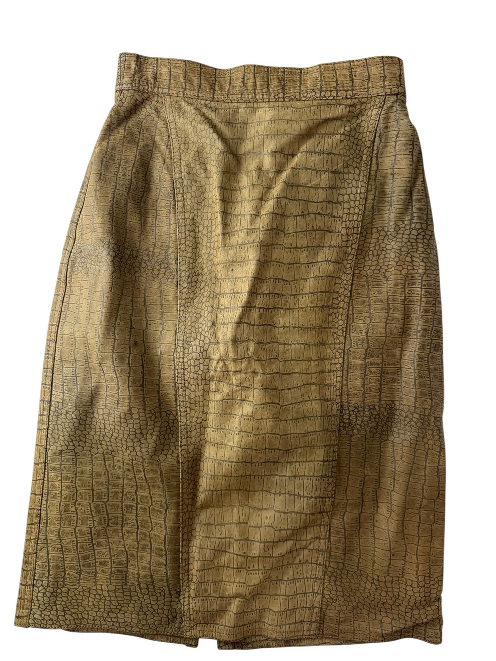 Vintage winlit Leather Pencil Skirt - Tan